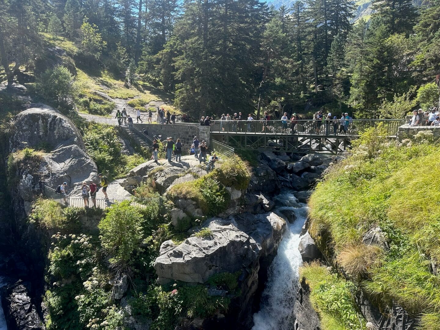 Cascading waterfalls at Pont d'Espagne