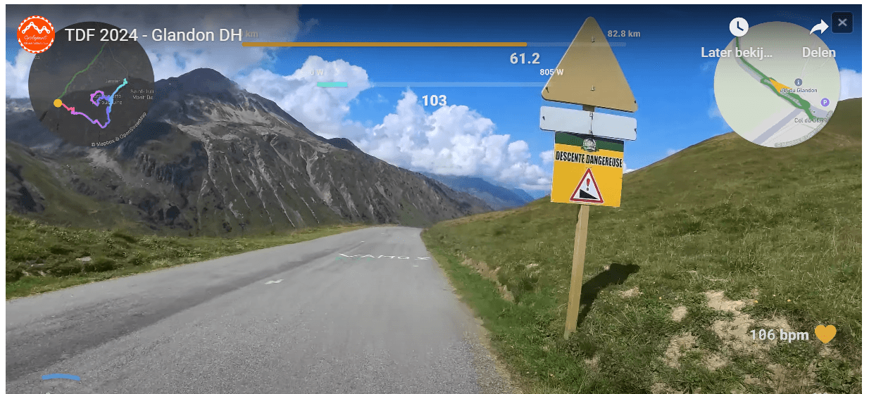 Glandon "dangerous descent" sign
