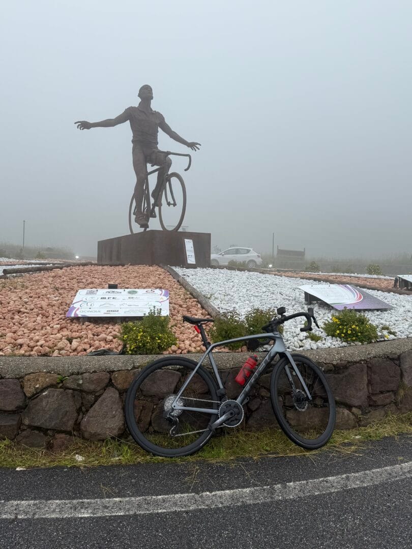 Pantani's monument on Montecampione