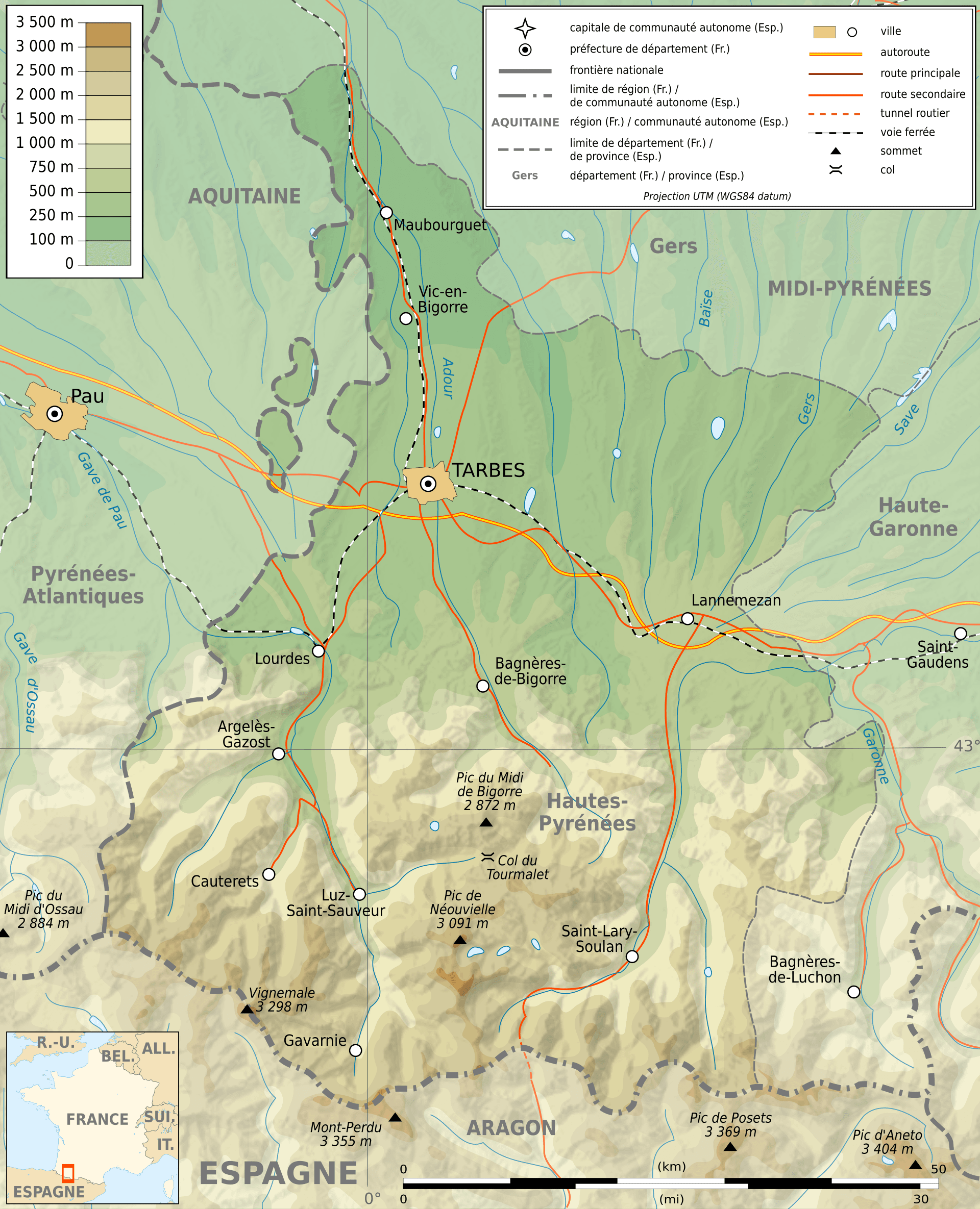 Haute-Pyrérénees map